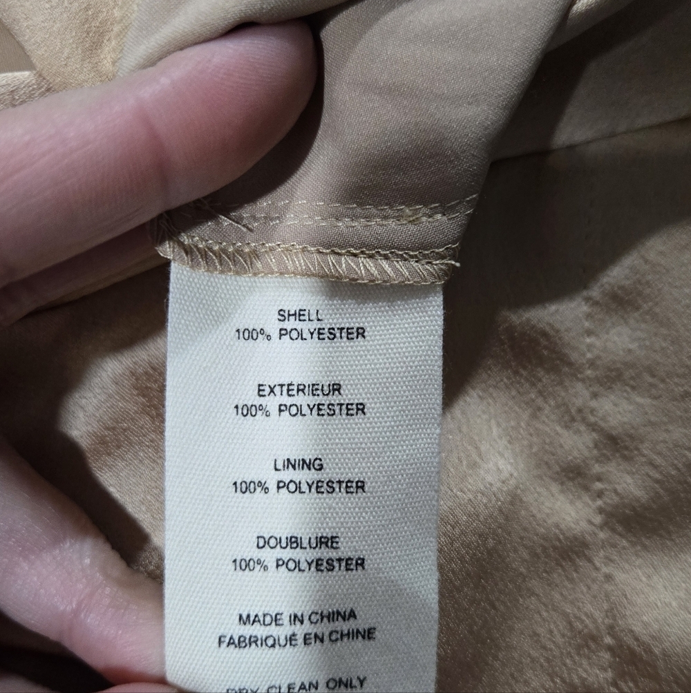 L'AGENCE Aubrie Mid Rise Wide Leg Satin Pant Latte Size 12 - Picture 14 of 16